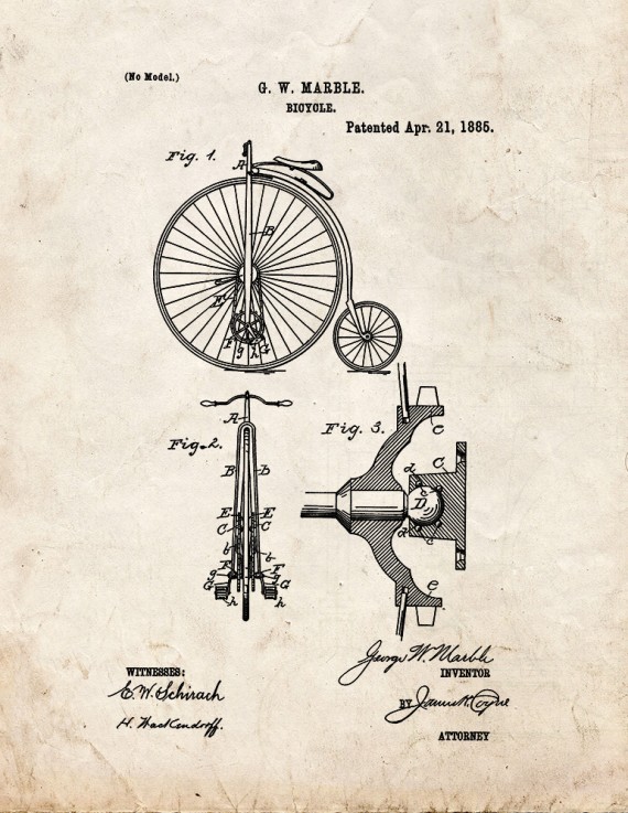 Bicycle Patent Print