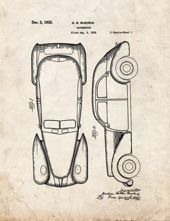 Cord Automobile Patent Print
