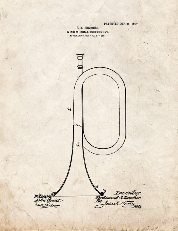 Wind Musical Instrument Patent Print