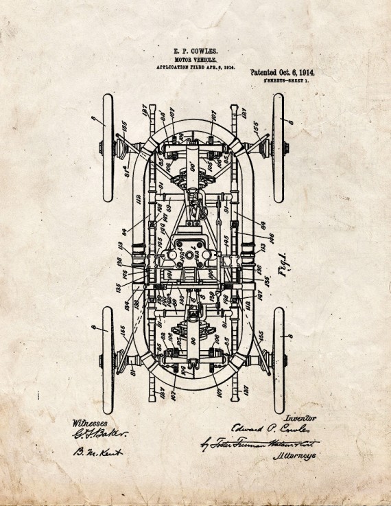 Motor Vehicle Patent Print