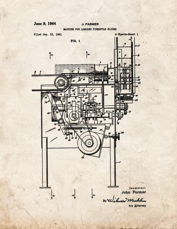 Machine for Loading Pineapple Slices Patent Print