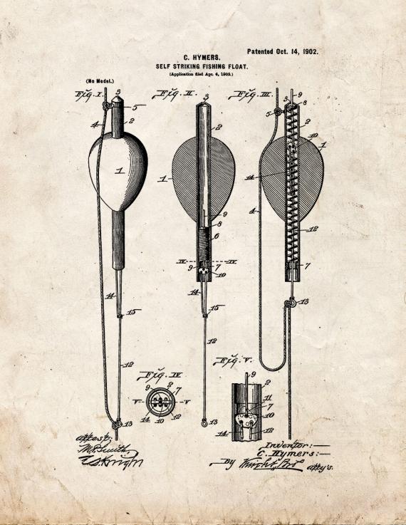 Self-striking Fishing-float Patent Print