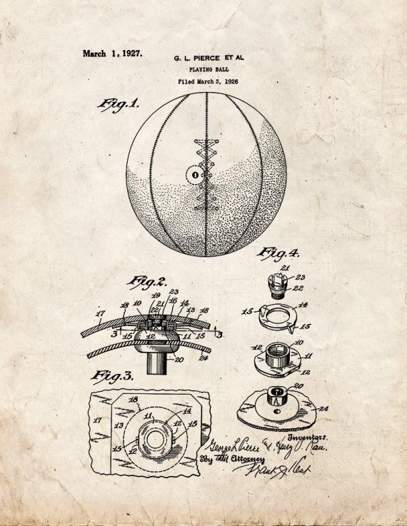 Playing Ball Patent Print
