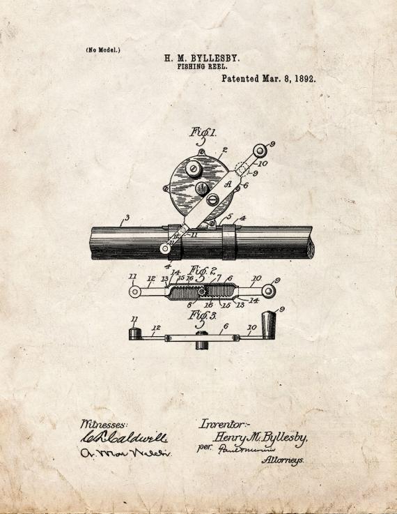 Fishing Reel Patent Print