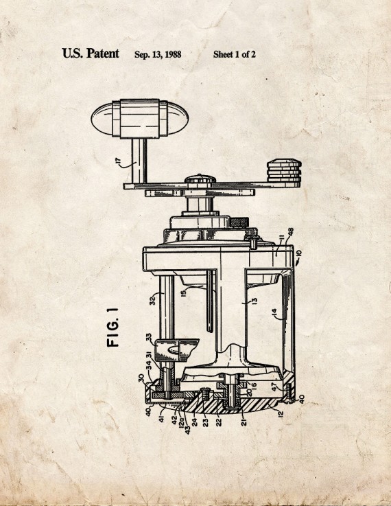 Fishing Reel Patent Print