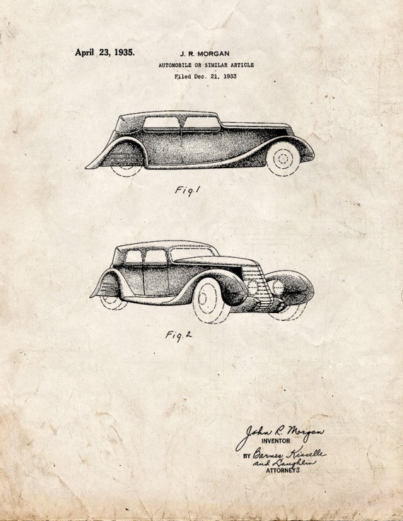 Automobile Patent Print