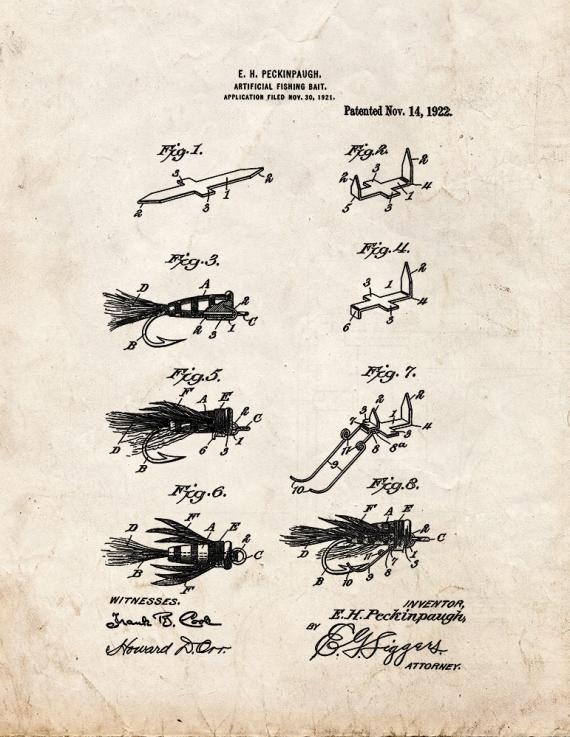 Artificial Fishing Bait Patent Print