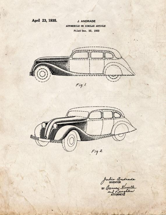 Automobile Patent Print