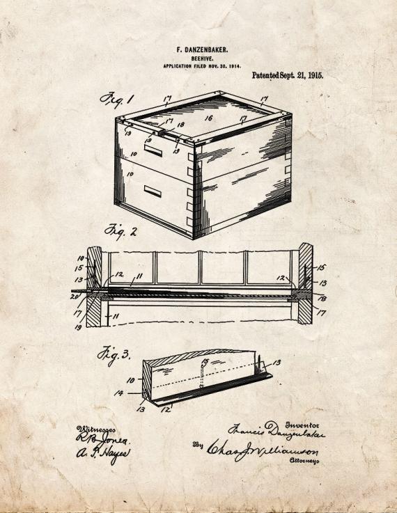 Beehive Patent Print