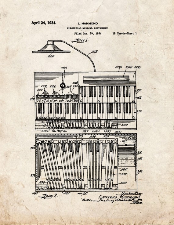 Electrical Musical Instrument Patent Print