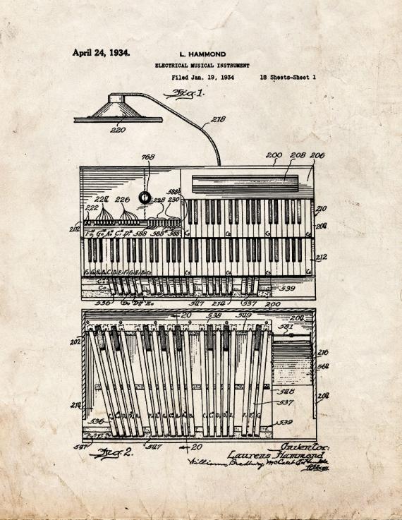 Electrical Musical Instrument Patent Print