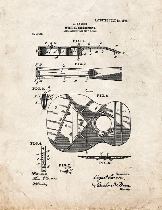 Musical Instrument Patent Print