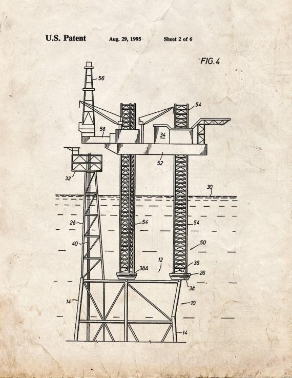 Reusable Offshore Platform Jacket Patent Print