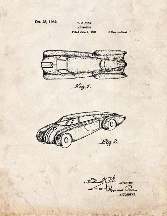 Automobile Patent Print