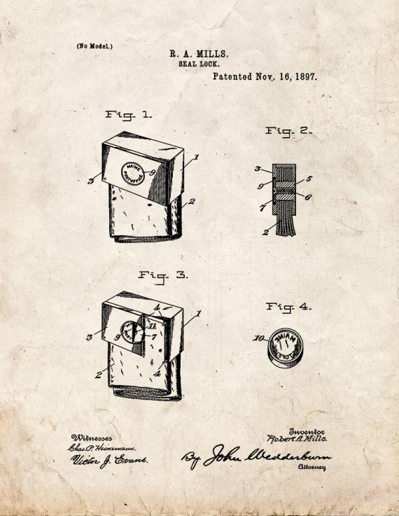 Seal Lock Patent Print
