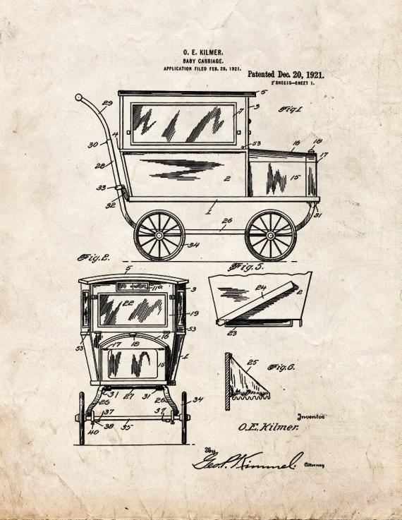 Baby Carriage Patent Print