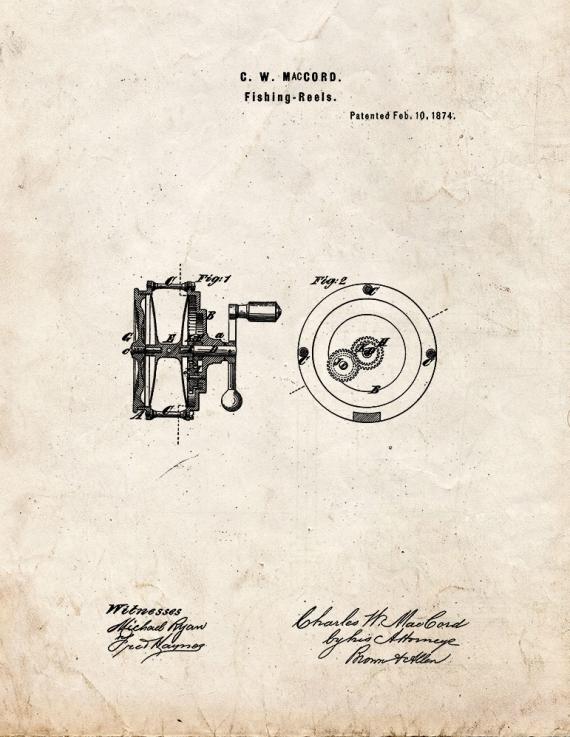 Fishing Reel Patent Print