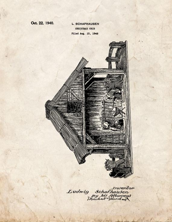 Christmas Crib Patent Print