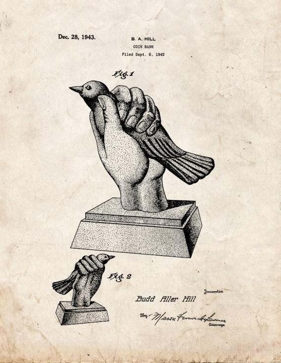 Coin Bank Patent Print