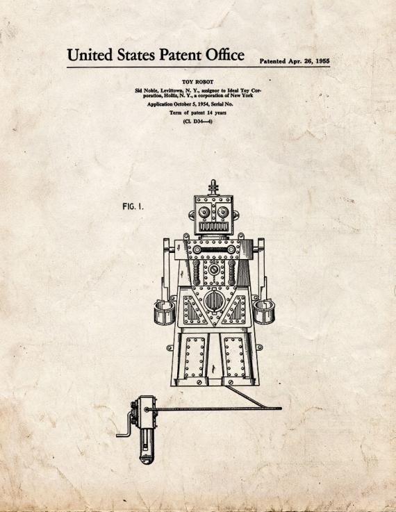 Toy Robot Patent Print