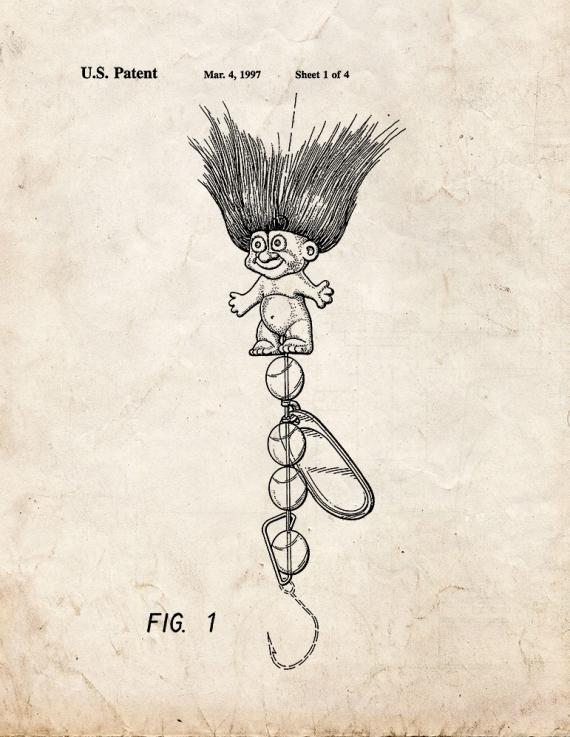 Troll Lure Patent Print