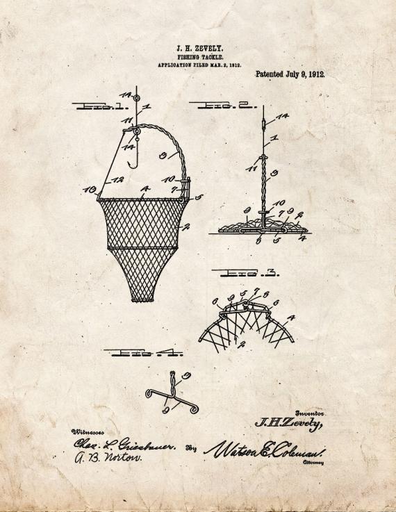 Fishing Tackle Patent Print