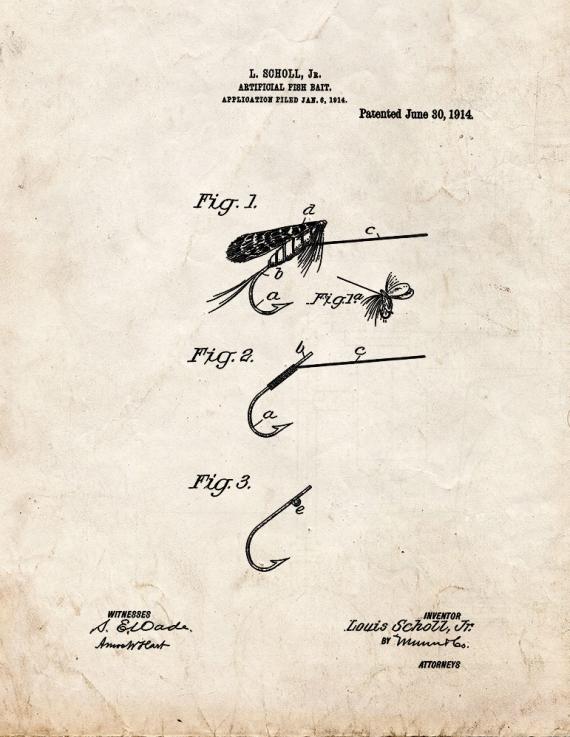 Artificial Fish Bait Patent Print