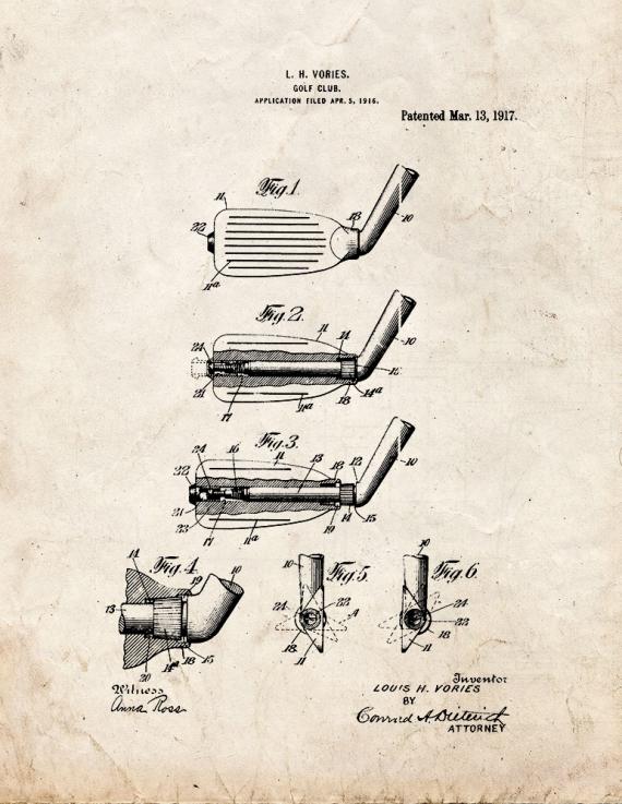 Golf Club Patent Print