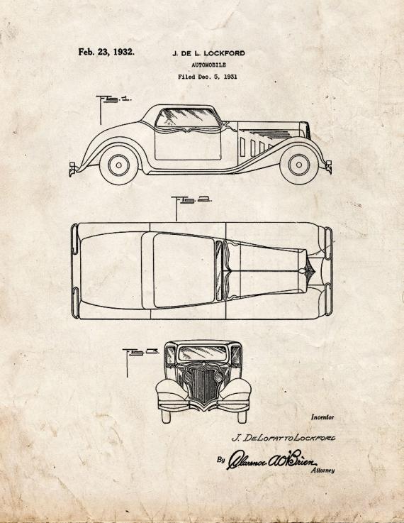 Automobile Patent Print