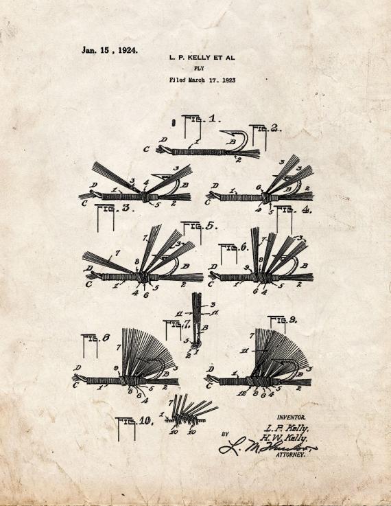 Fishing Fly Patent Print