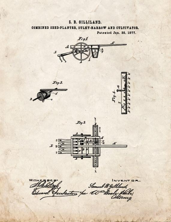 Combined Seed-Planter Patent Print