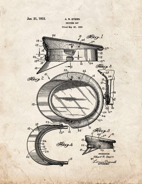 Uniform Cap Patent Print