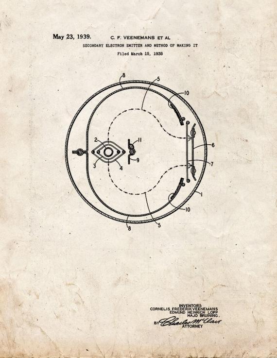 Secondary Electron Emitter and Method Of Making It Patent Print