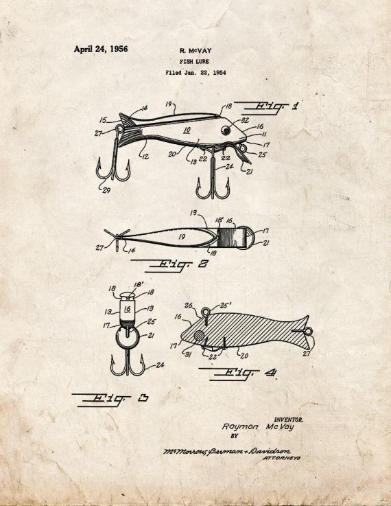 Fish Lure Patent Print