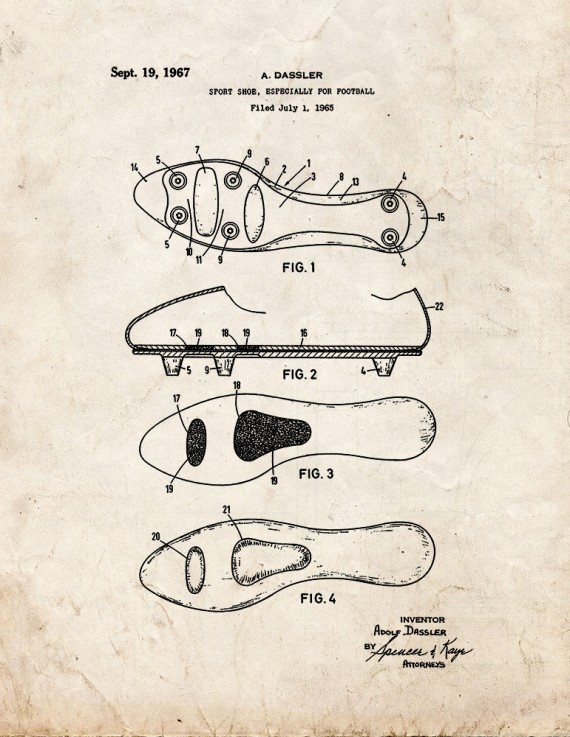 Football Shoe Patent Print