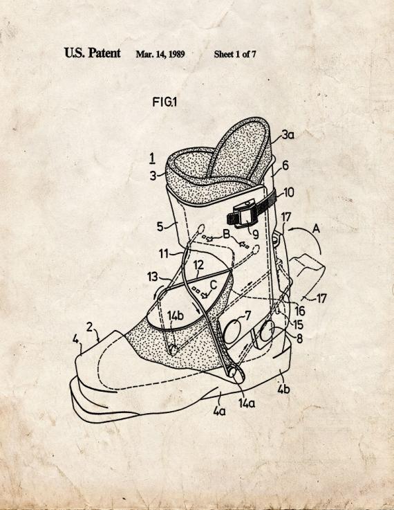 Ski Boot Patent Print