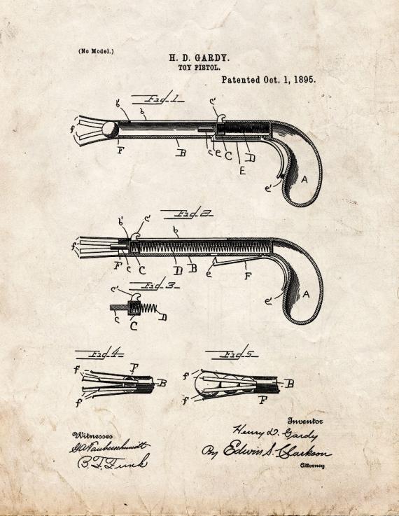 Toy Pistol Patent Print