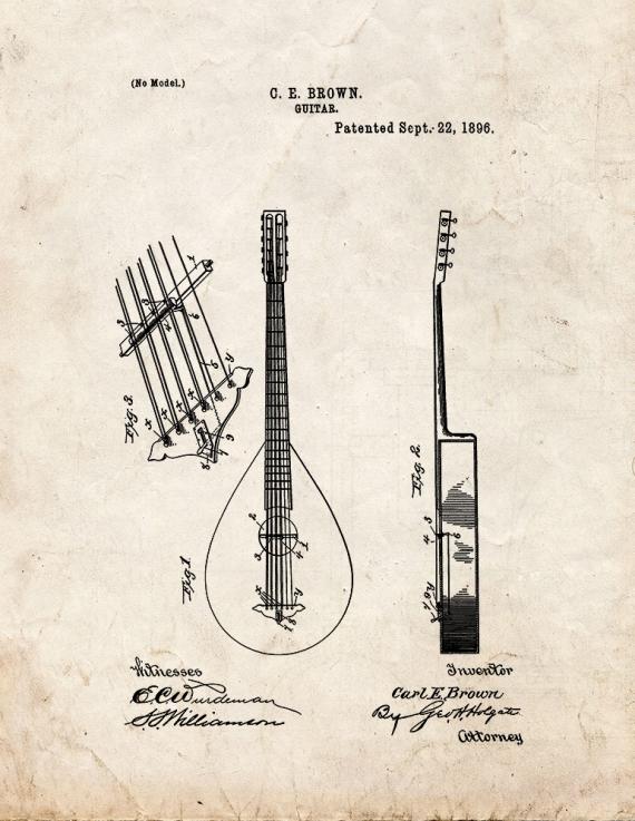 Guitar Patent Print