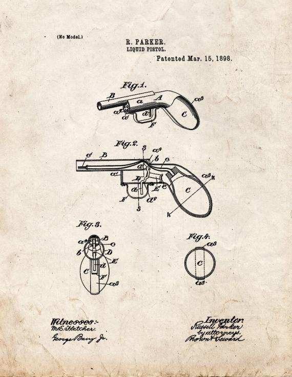 Liquid Pistol Patent Print