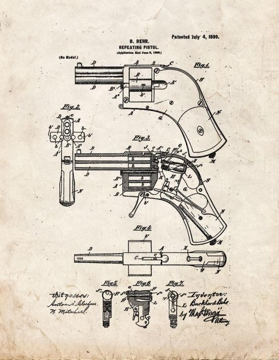 Repeating Pistol Patent Print