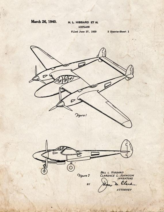 Airplane Patent Print