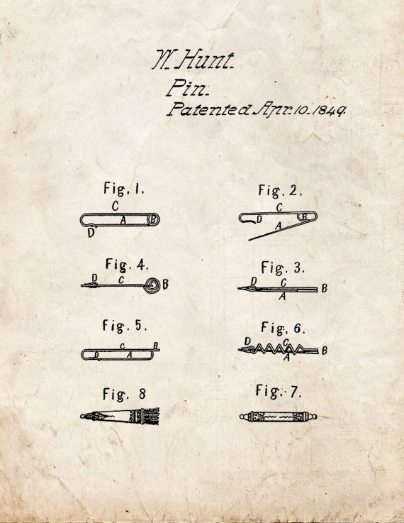 Safety Pin Patent Print