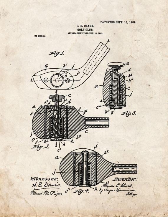 Golf Club Patent Print