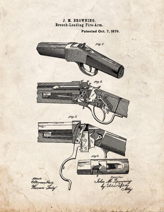 Winchester 1885 single-shot rifle Patent Print