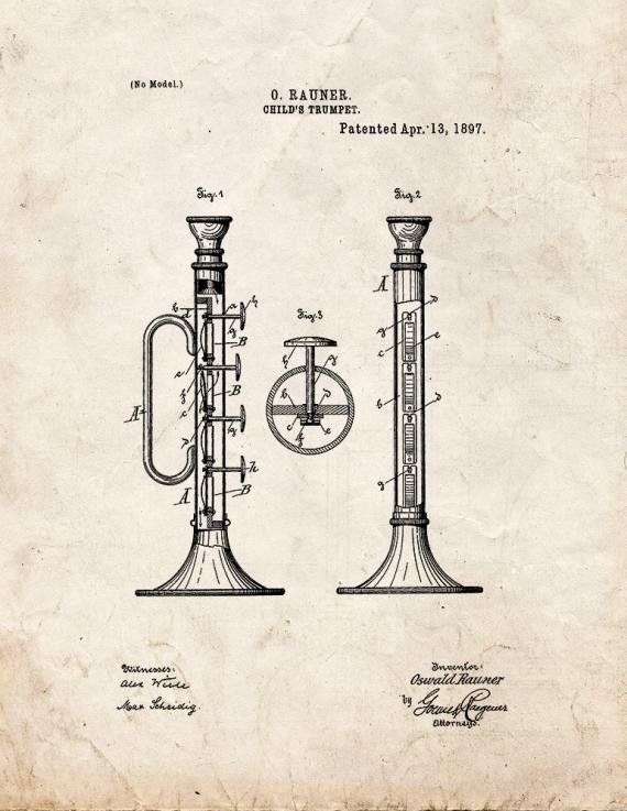 Child's Trumpet Patent Print