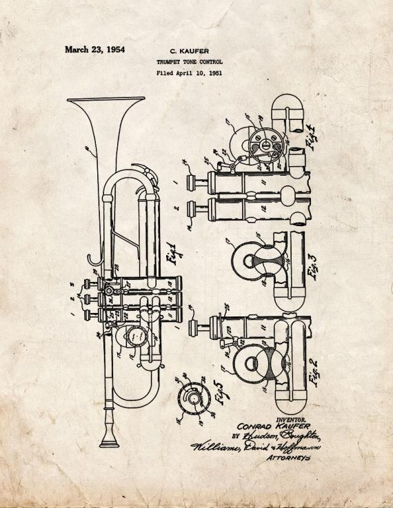 Trumpet Patent Print