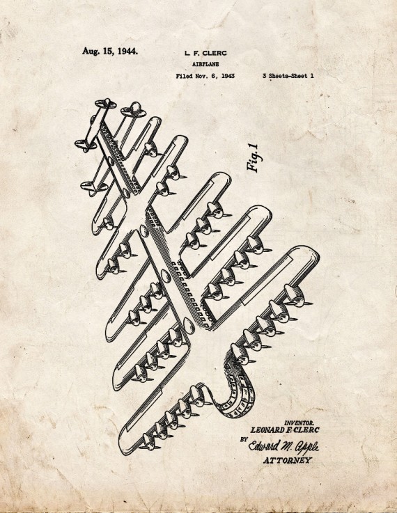 Airplane Patent Print