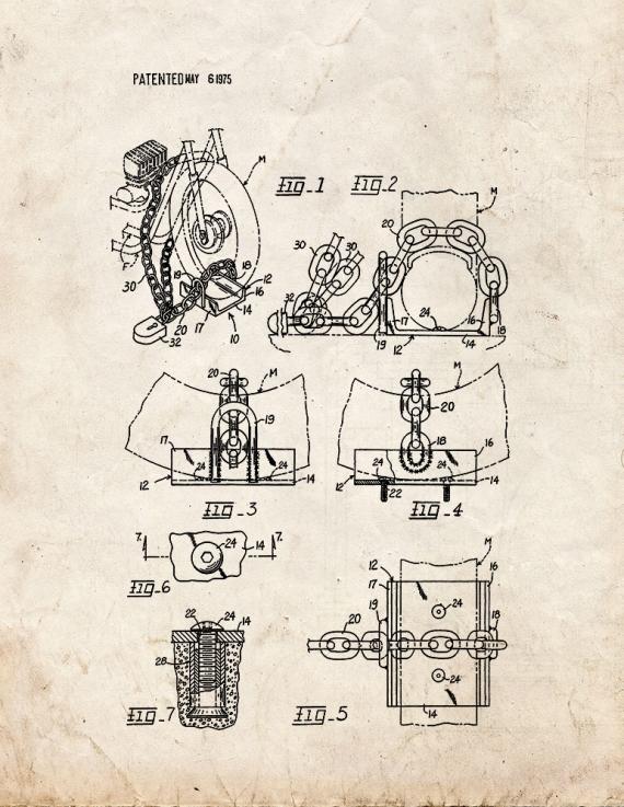 Cycle Locking System Patent Print