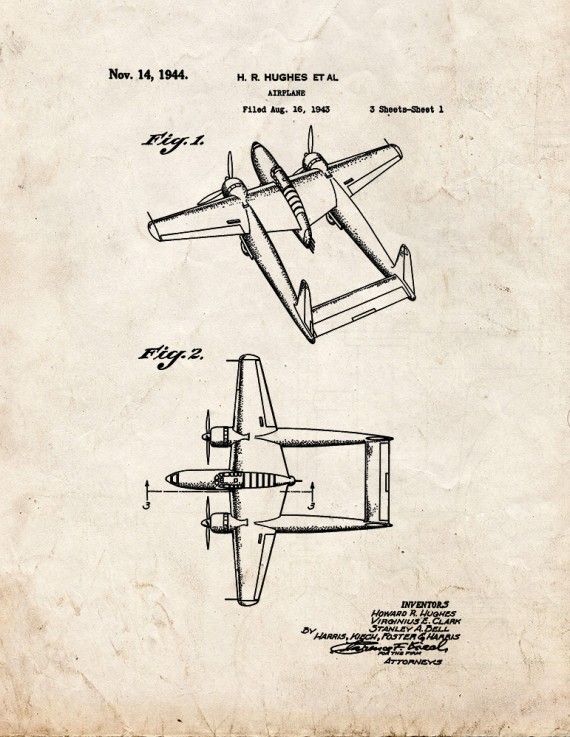 Airplane Patent Print