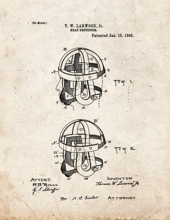 Head Protector Patent Print